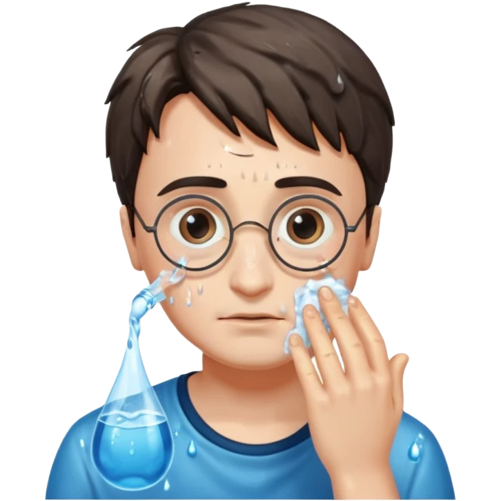 harry potter is washing his face emoji