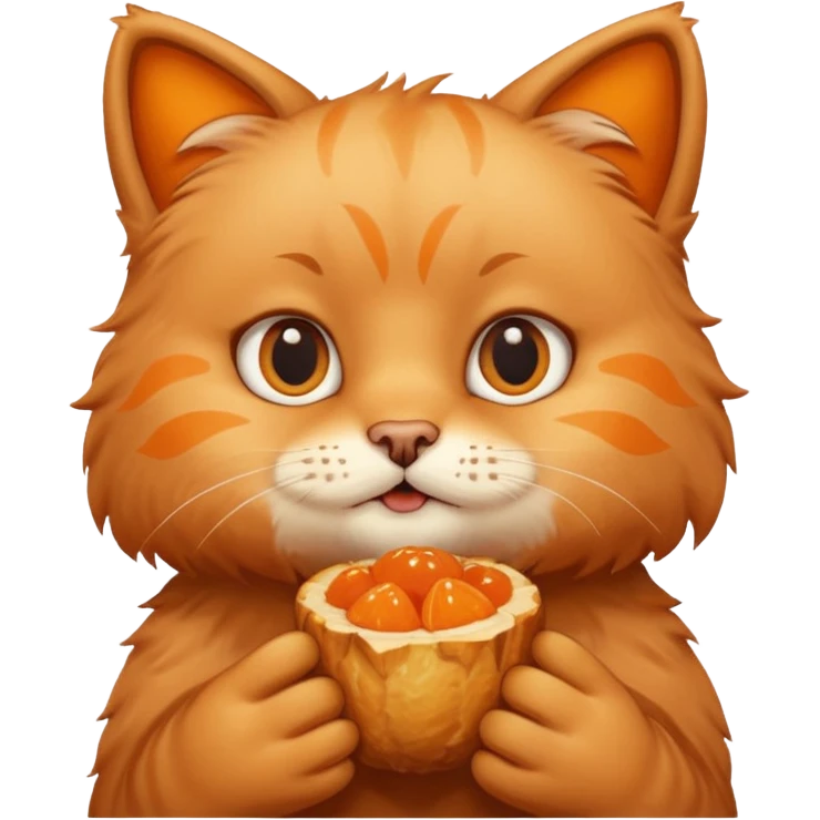 Cute cate eating a real bear emoji