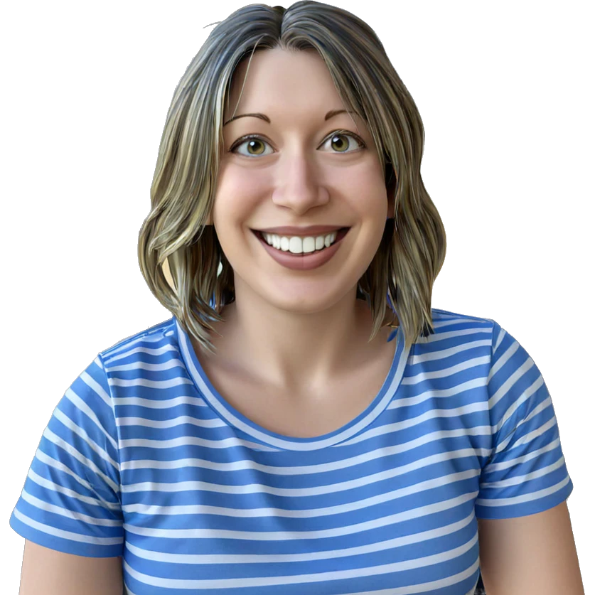 smiling girl in striped shirt emoji