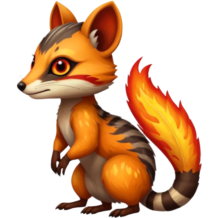 Fiery Wicked Cool Hot Edgy Badass Numbat-Trico-Civet-Vernid-fusion-hybrid-creature emoji