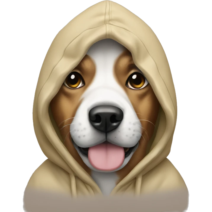 Dog wearing a hoodie emoji