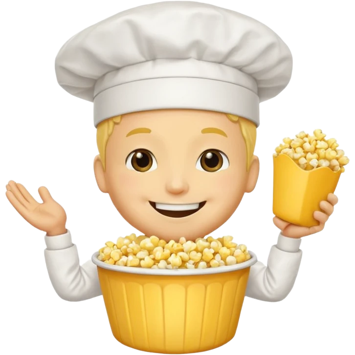 a popcorn mascot emoji