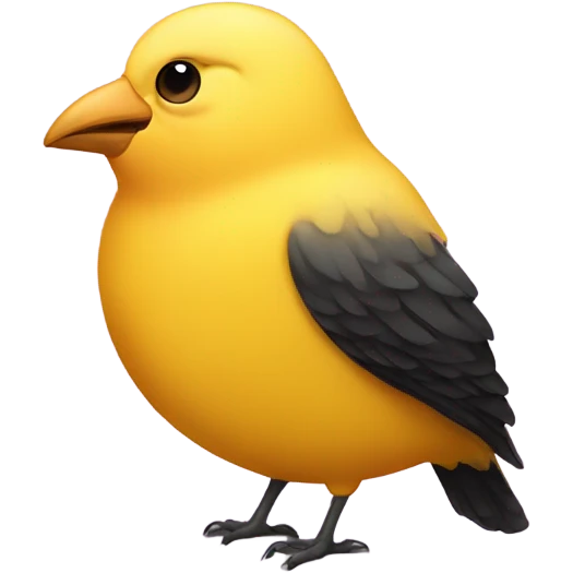 yellow fat bird with human nose emoji
