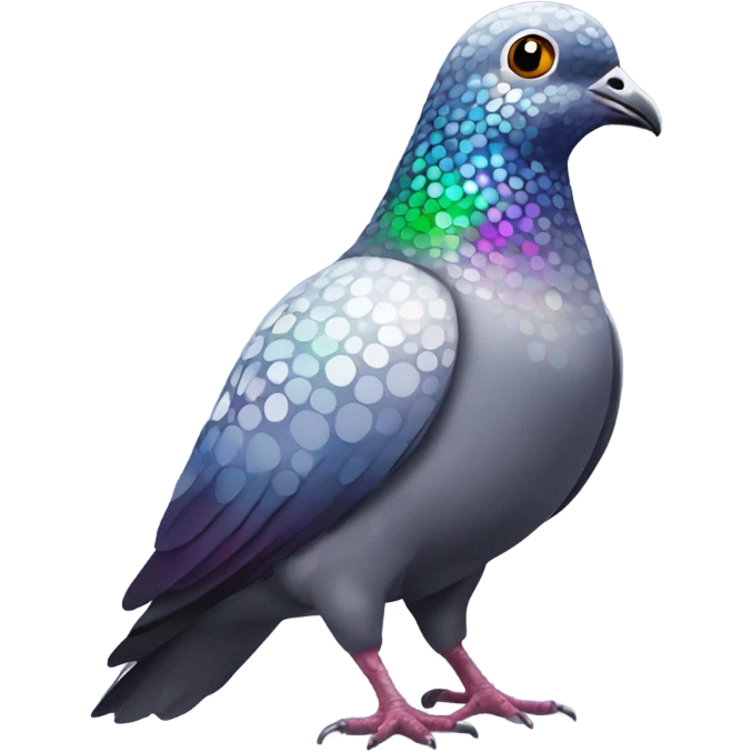Disco ball pigeon emoji