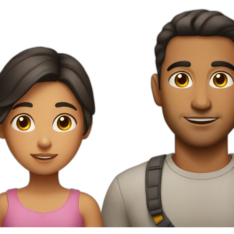 latino man with girl with freckles emoji