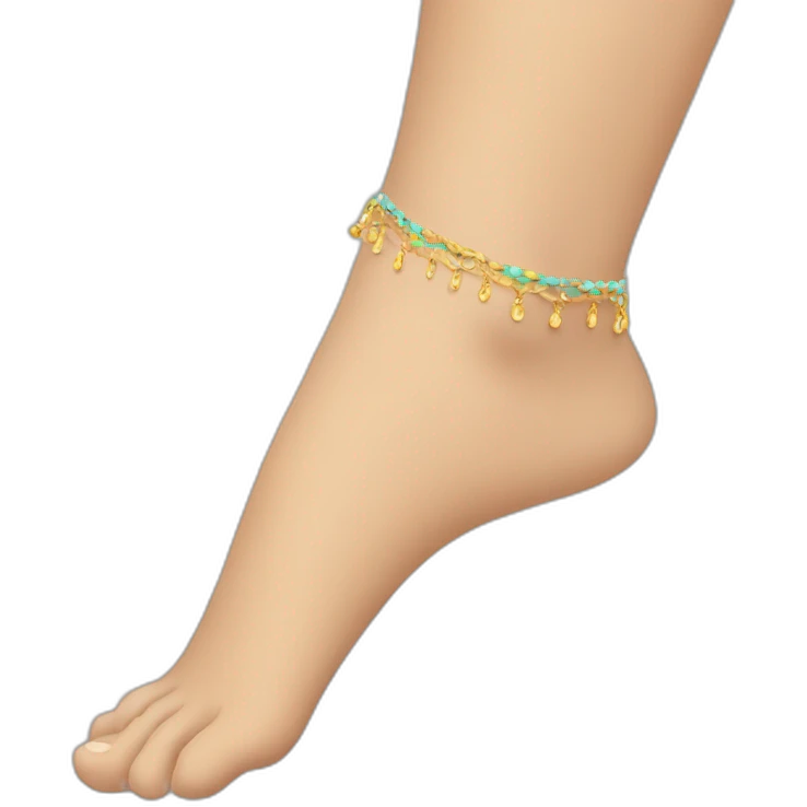 Anklet in foot emoji