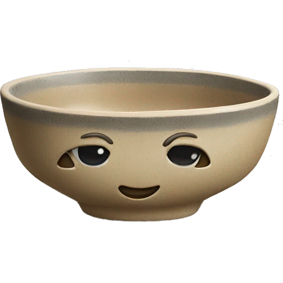 Handlade ceramic bowl emoji