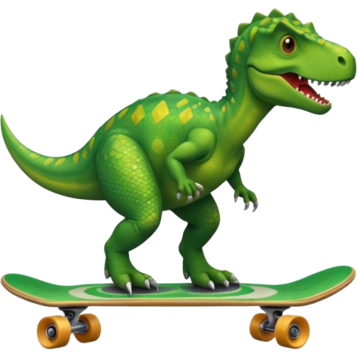 Dinosaur on a skateboard emoji