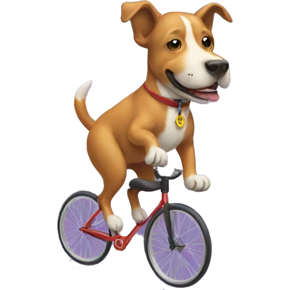 a dog riding a unicycle  emoji