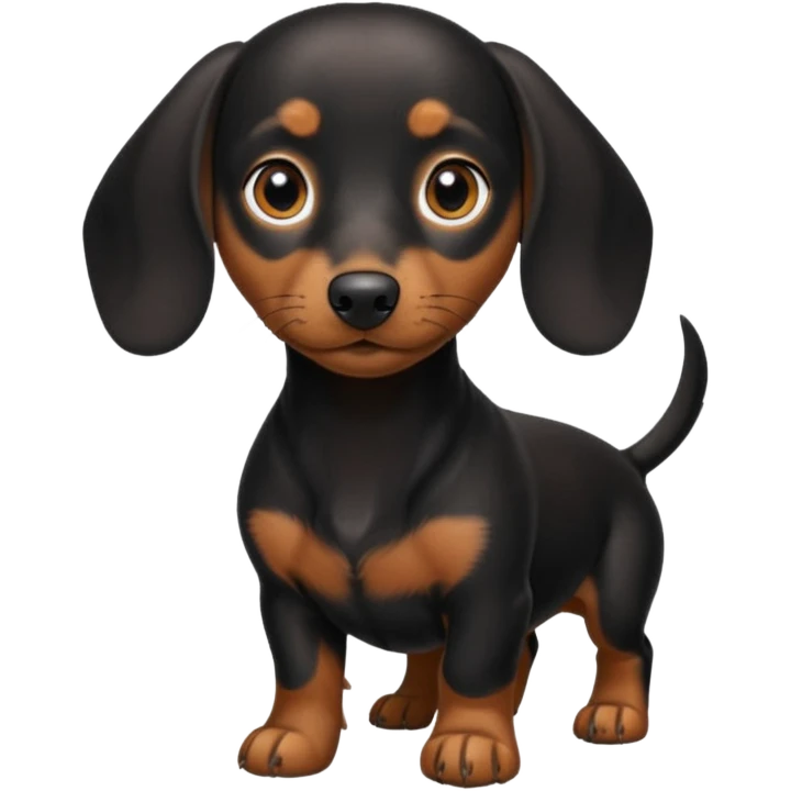 Black miniature Daschund  emoji