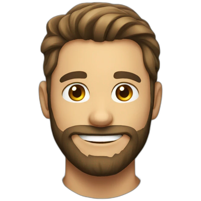 handsome beard man smile emoji