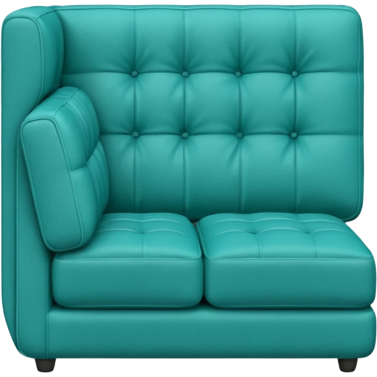 Square teal three-seater sofa  emoji