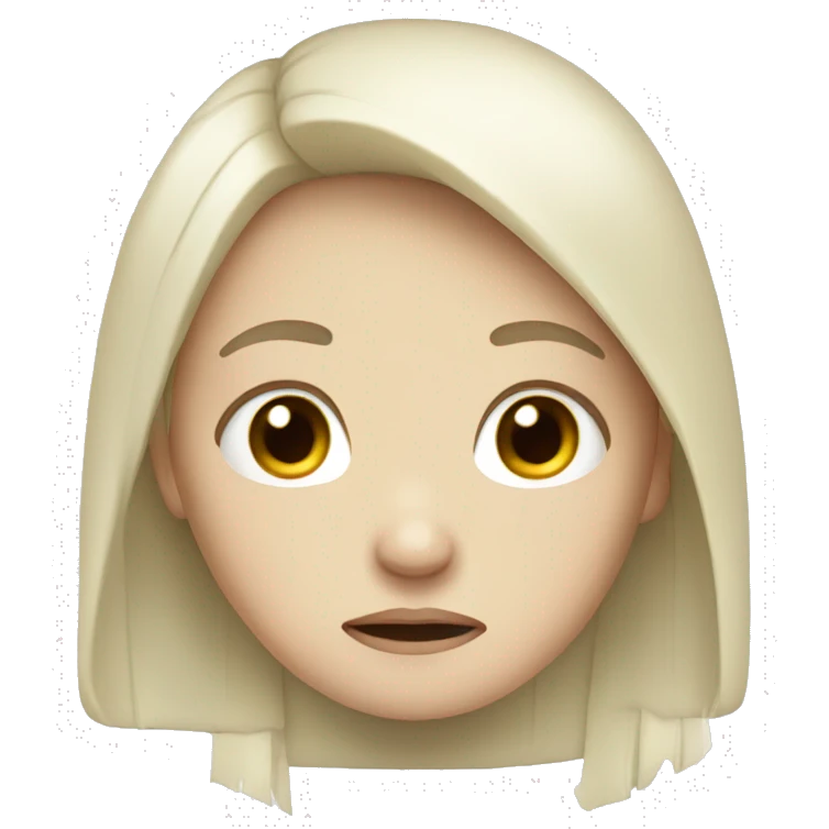 Pale girl with long black hair crying  emoji
