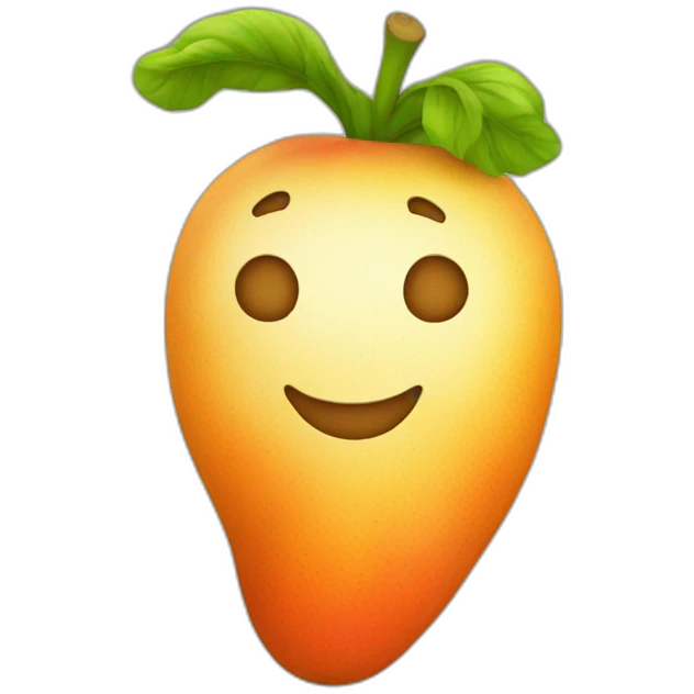 Pomme de terre sur une carotte emoji