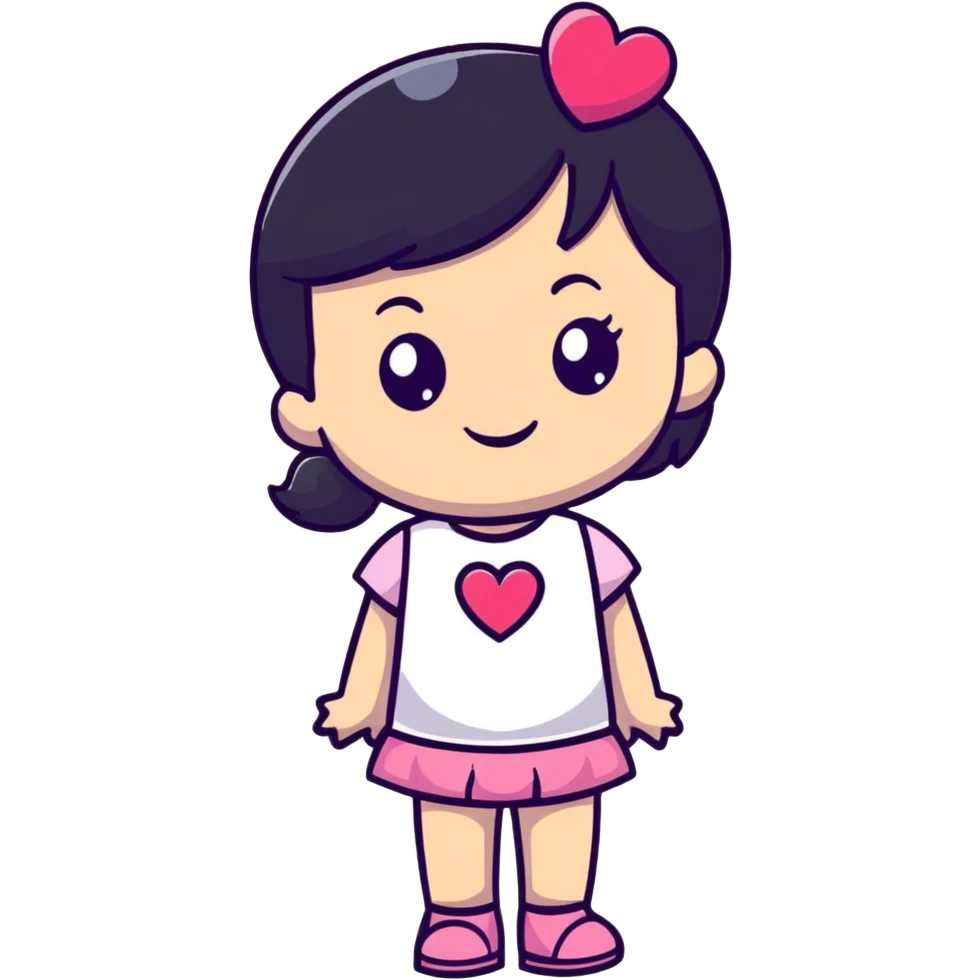 pink girly girl cartoonish with sparkles and hearts emoji