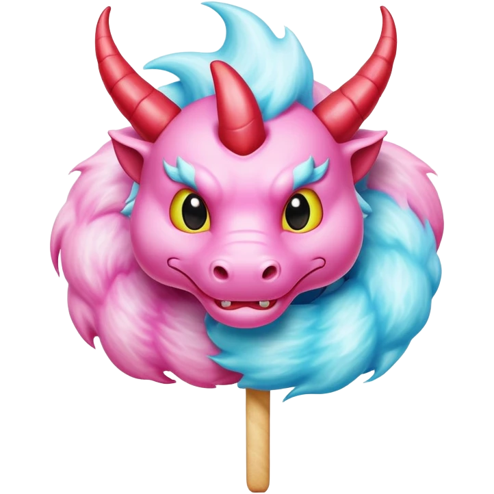 Chinese dragon-shaped cotton candy art emoji