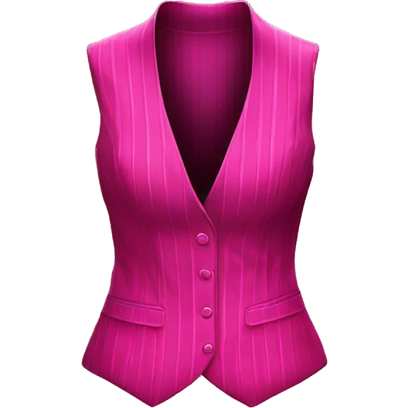 Realistic isolated hot pink and magenta pinstriped feminine fashion hater top vest. emoji