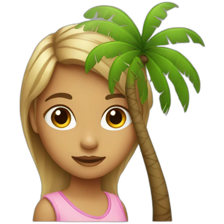 the girl under the palm tree emoji