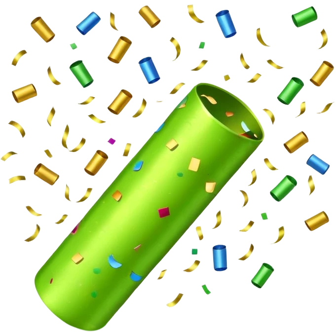 party popper lime green emoji