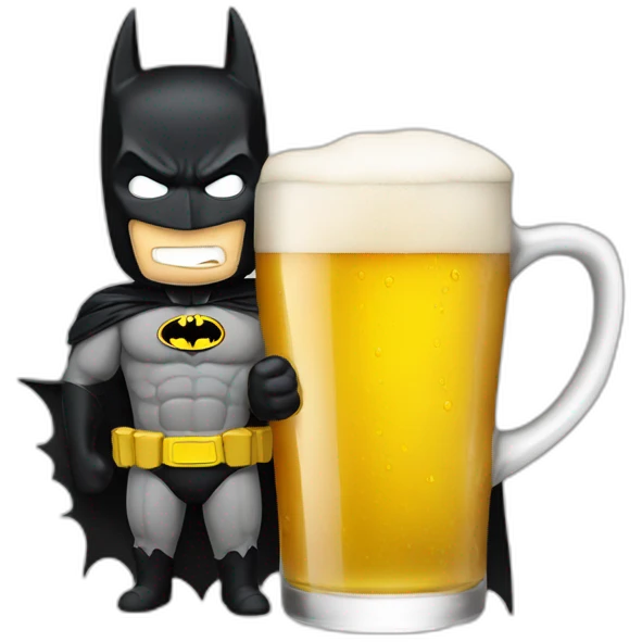 Batman drinking à beer emoji