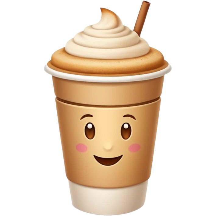 karak chai in a simple paper cup, warm tea color, minimal background, inspired by reference photos, apple emoji style emoji