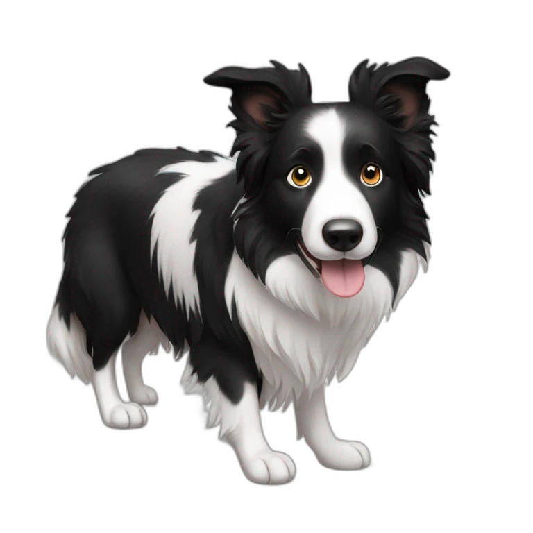 border collie black white emoji