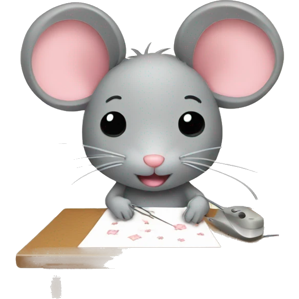 kawaii rat sewing  emoji