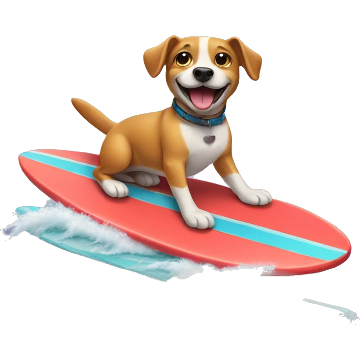 dog riding a surfboard  emoji