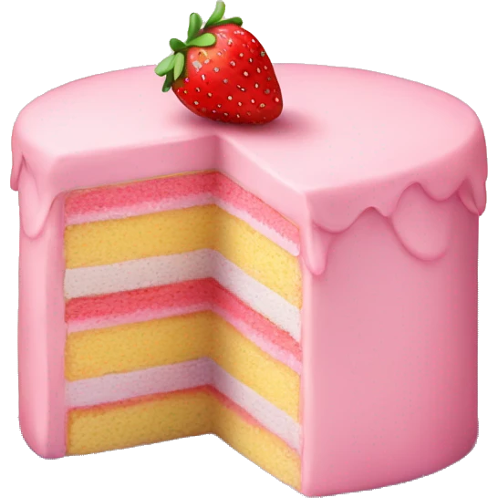 Pastel Birthday cake with strawberry emoji