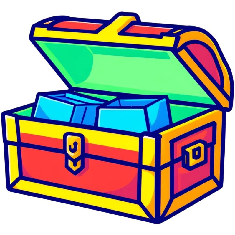 neon treasure chest emoji