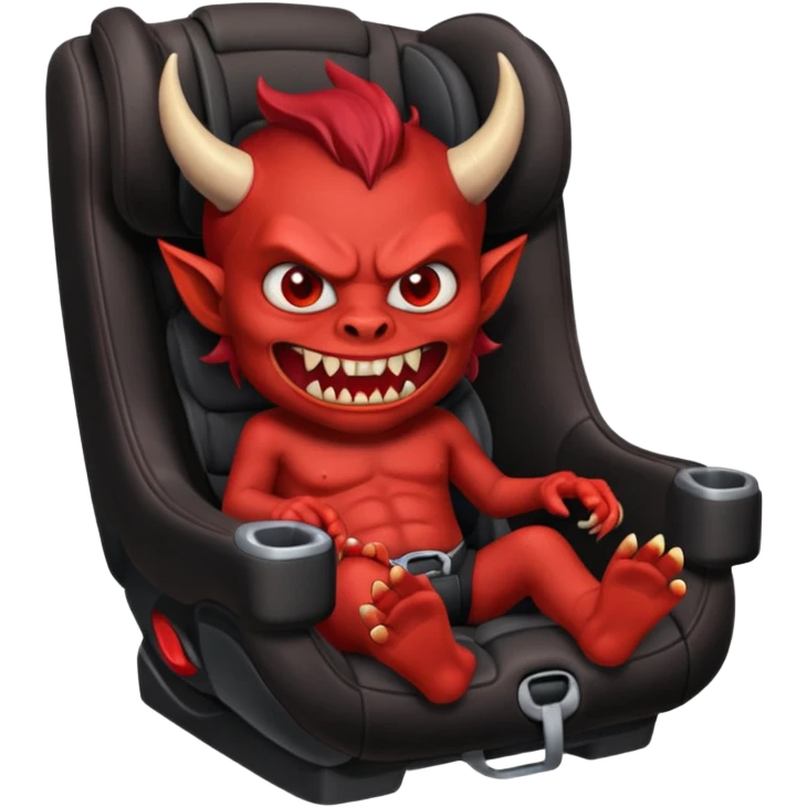 Demon in a car seat emoji