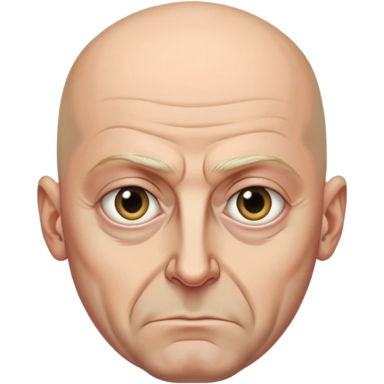 Steven Miller, Trump advisor, bald, very grim expression, pronounced sagging eyelids drooping on the outer sides emoji