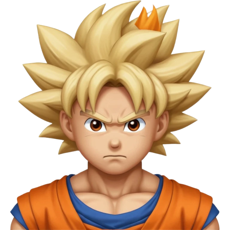 Emoji San goku plus petit niveau image , concentrer comme avant un combat contre un adversaire,  emoji