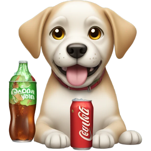 Dog with soda emoji