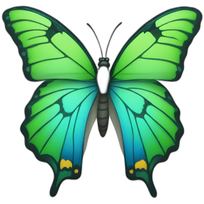 blue and green butterfly emoji
