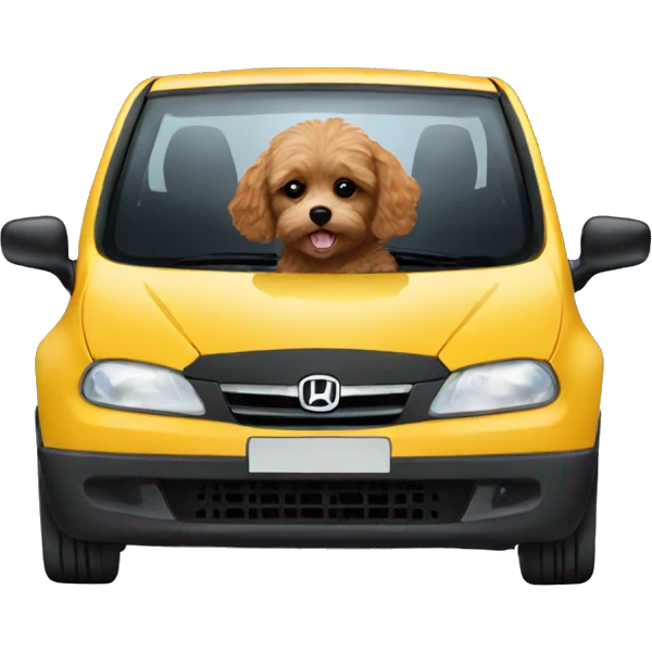 cavoodle driving black honda jazz emoji