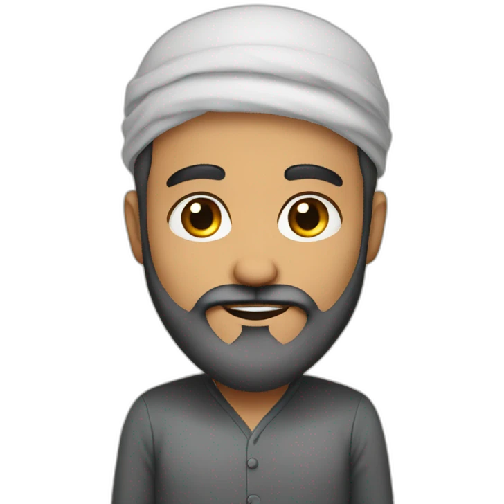 muslim middle eastern guy with full long beard emoji