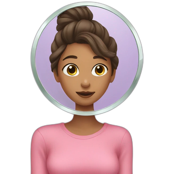 Girl who is taking a mirror-selfie emoji