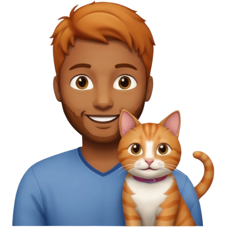 Brown guy with orange cat emoji