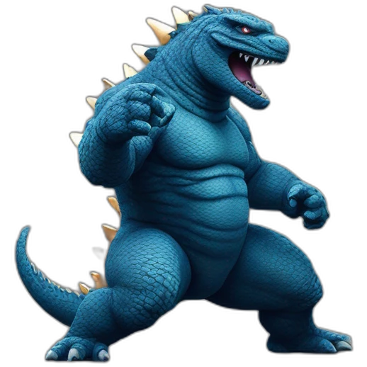 Godzilla in a wrestling  emoji
