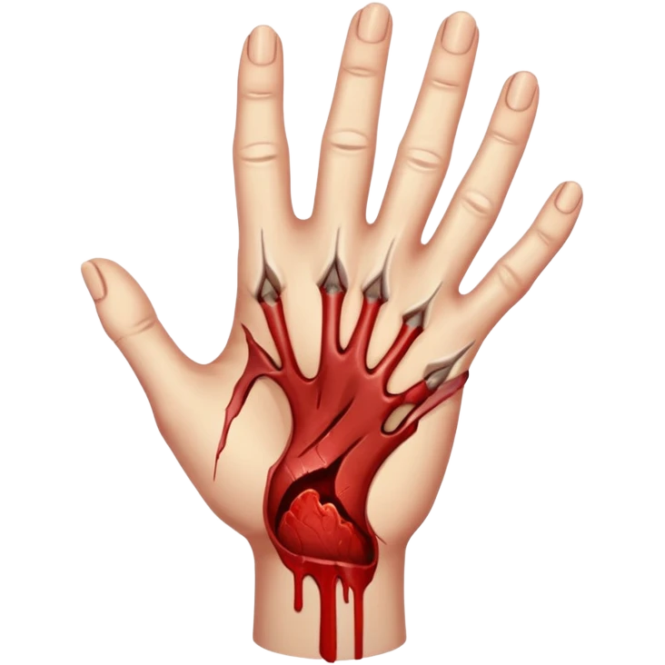 bloody hand, wounded emoji