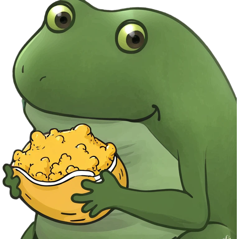 Frog with a BBL and a huge fart nugget emoji