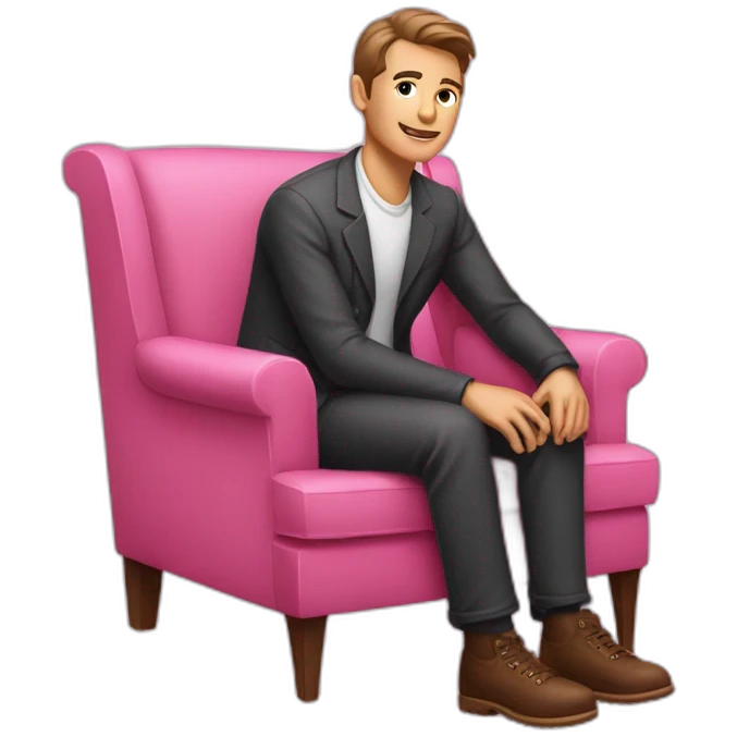 Robert Scott Wilson Scott sitting on pink chair emoji