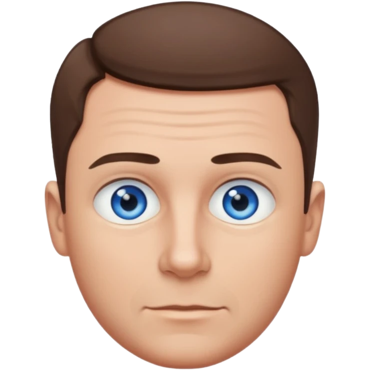 dad with very short shaved brown hair and blue eyes emoji emoji