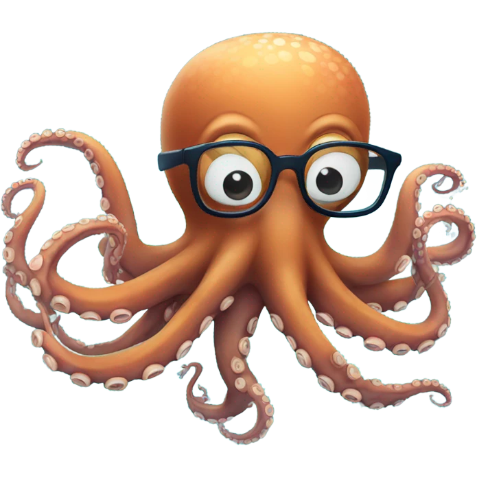 Octopus swimming with glasses  emoji