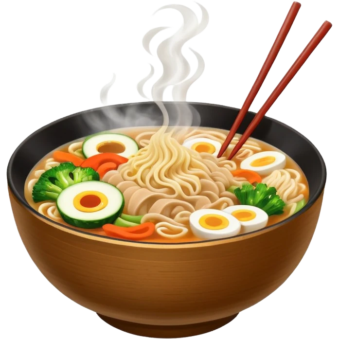 ramen bowl with one chopstick emoji