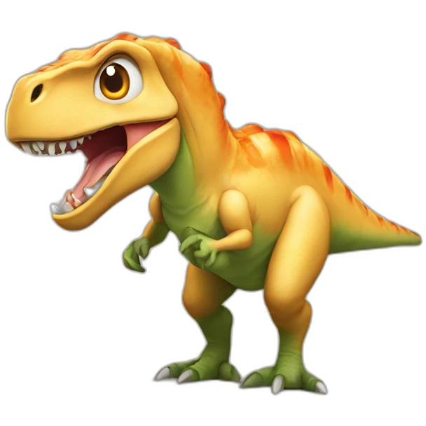 Dinosaure qui mange du poulet emoji