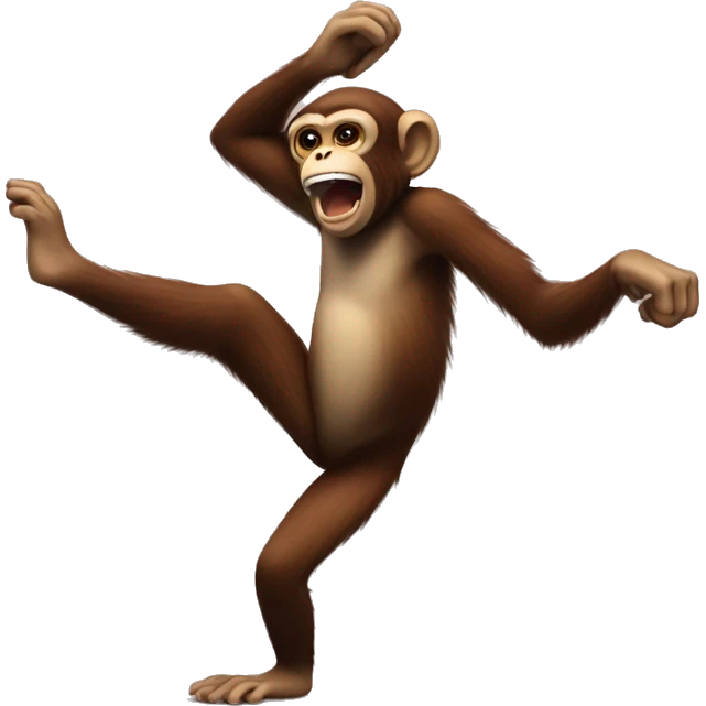 Slapping monkey while dancing emoji