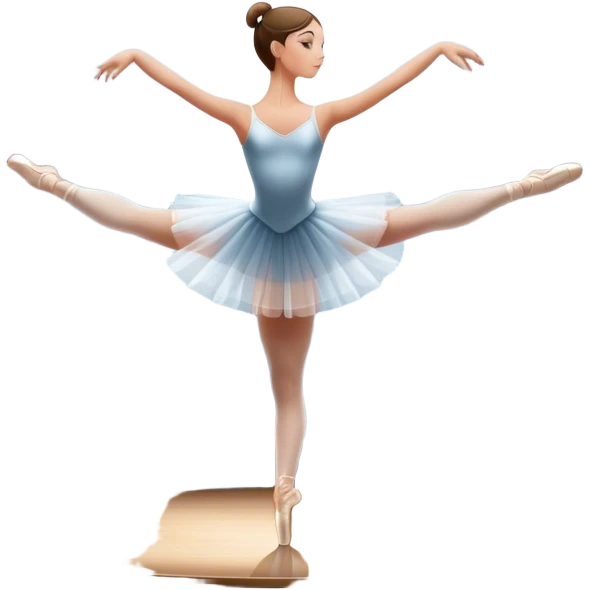 Icon for Ballet: a theater stage with silhouette of a ballerina in an elegant pose, surrounded by spotlight and stage lights. The icon should convey the grace and beauty of ballet, with focus on the dancer and the dramatic lighting. Transparent background. emoji