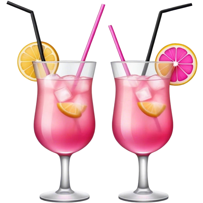 Two pink cocktails cheers emoji